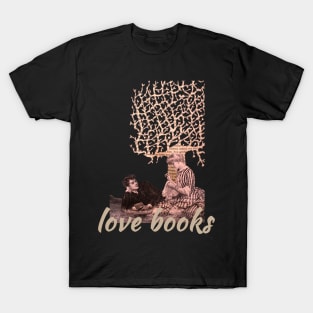 Love books valentine paper art T-Shirt